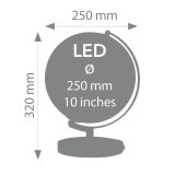 TROIKA TERRA LIGHT – גלובוס עם אור, זהב ודיוק גיאוגרפי