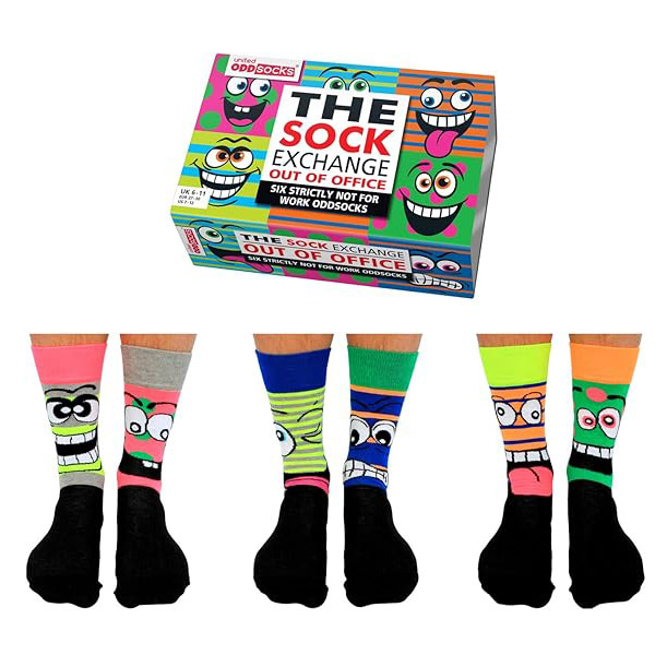 THE SOCK EXCHANGE OUT OF OFFICE OUT OF OFFICE- גרביים עם פרצופים משוגעים – תמונה 1